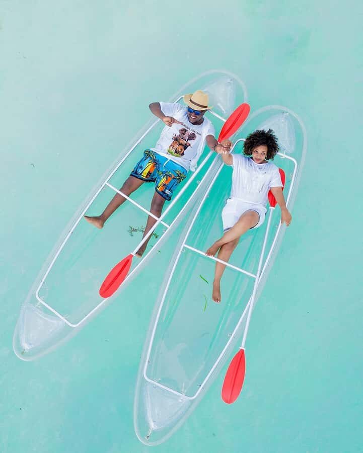Zanzibar: Transparent Kayak and Drone (with Pickup Included) - The on-water part: photo stop, then your ~40 minutes of kayaking